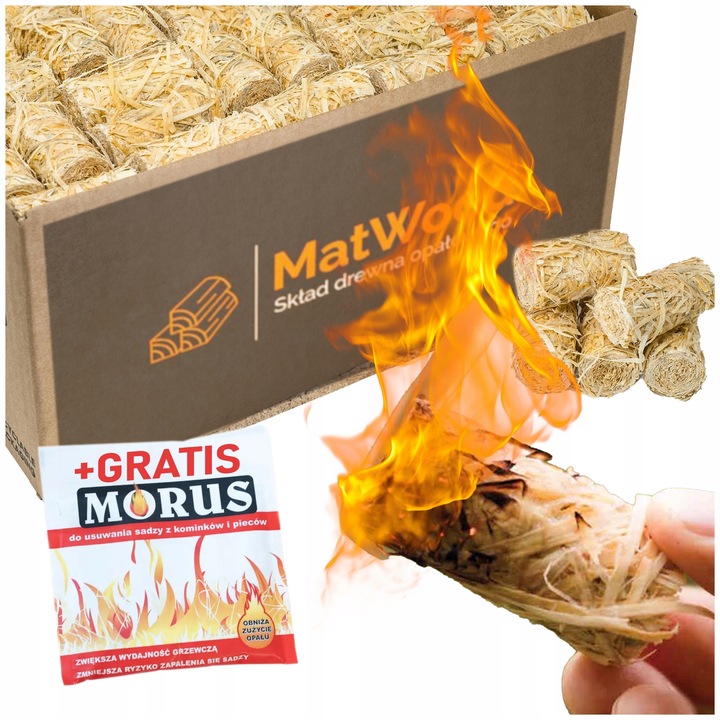 PODPAŁKA DO KOMINKA PIECA ROZPAŁKA EKO 3KG + WYPALACZ SADZY MORUS