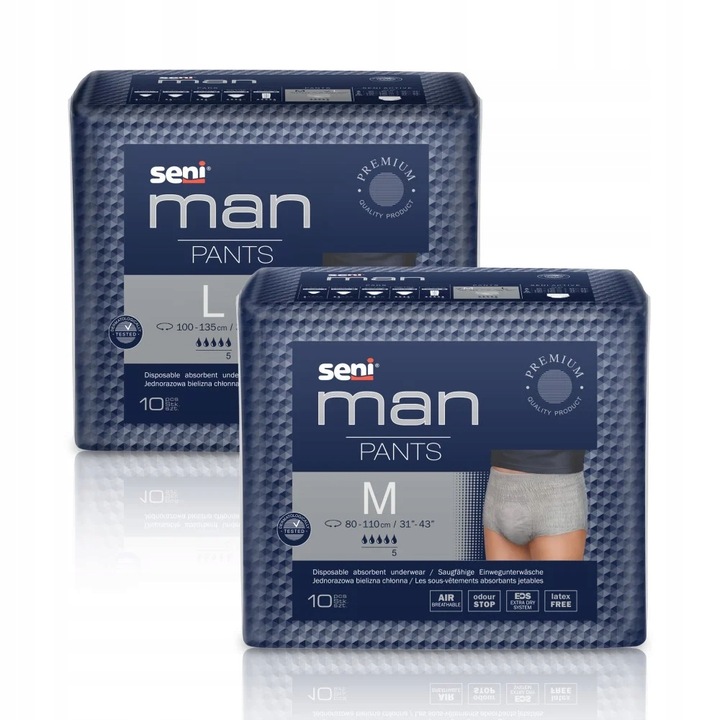 MAJTKI CHŁONNE DLA MĘŻCZYZN SENI MAN PANTS L 10SZT.