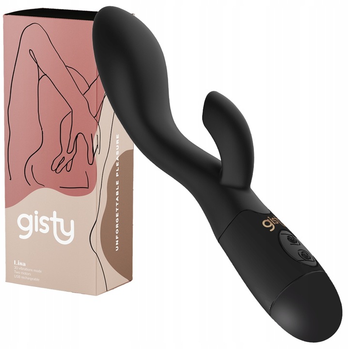 Wibrator damski Gisty Lisa z masażerem łechtaczki króliczek ładowany