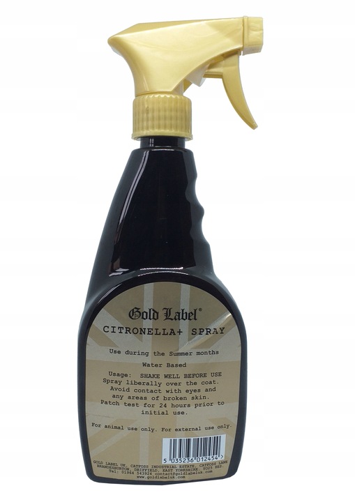 SPRAY ODSTRASZAJĄCY MUCHY KOMARY DLA KONI CITRONELLA GOLD LABEL 500ml HIT!!