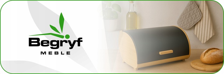 Chlebak bambusowy czarna stal pojemnik na pieczywo nowoczesny desig kuchnia