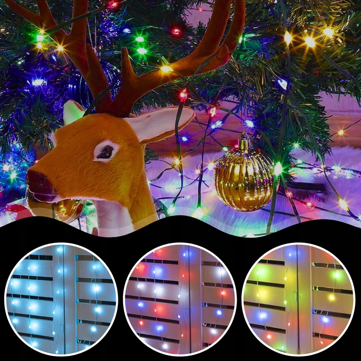 LAMPKI CHOINKOWE 100LED MULTIKOLOR ŚWIĄTECZNE SMART WIFI TUYA PILOT 10M