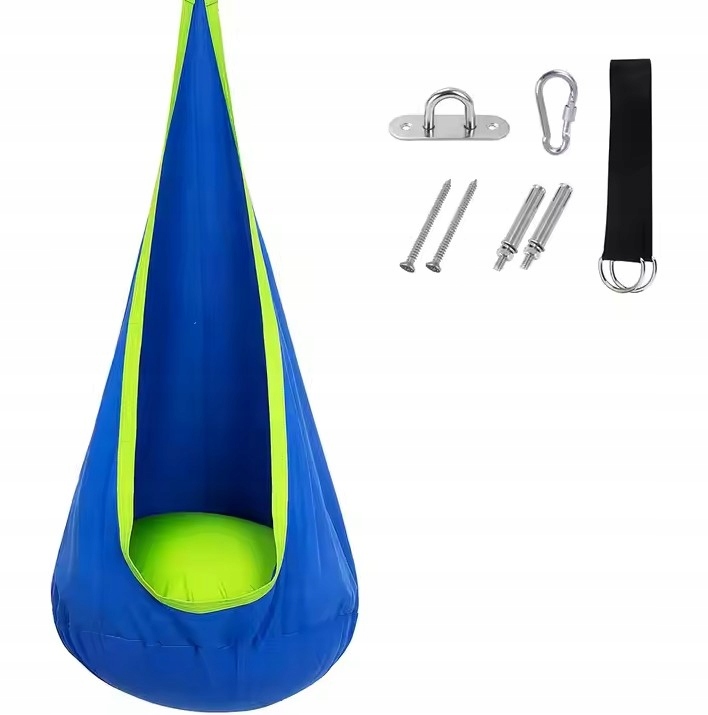 KOKON HUŚTAWKA FOTEL WISZĄCY DLA DZIECI + MOCOWANIE DO POKOJU OGRODU 100KG