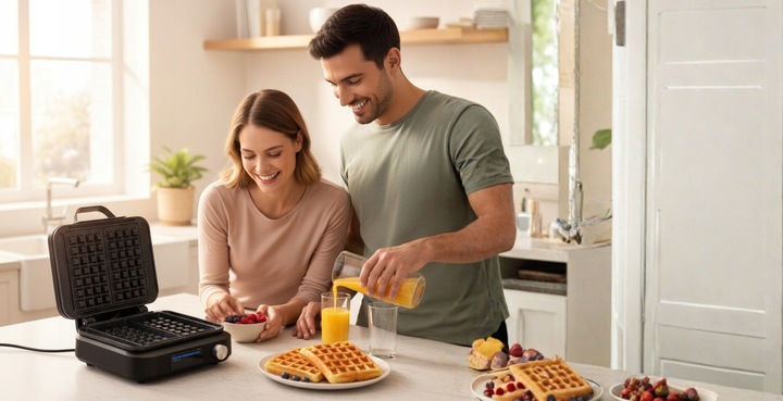 Gofrownica 2 GOFRY DUŻE CHRUPIĄCE MOCNA SZYBKA regulacja czasu