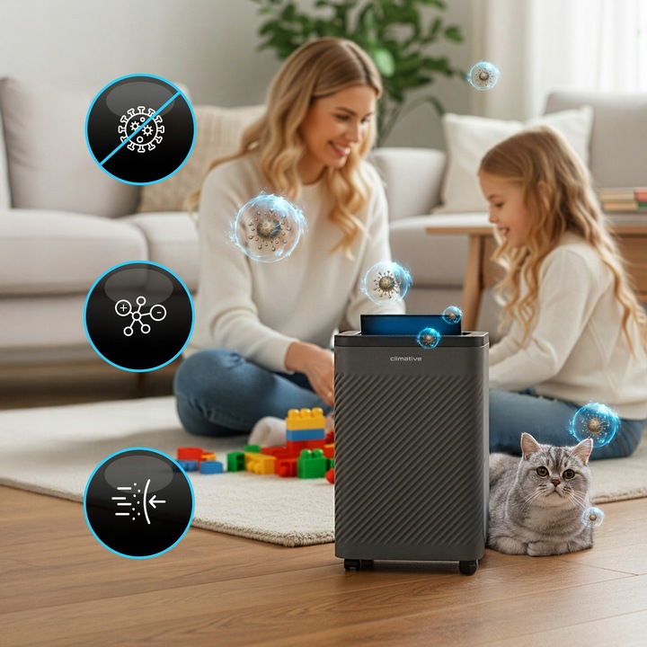 Osuszacz powietrza 12l Nexi pochłaniacz wilgoci 2w1 UV ION WiFi HEPA