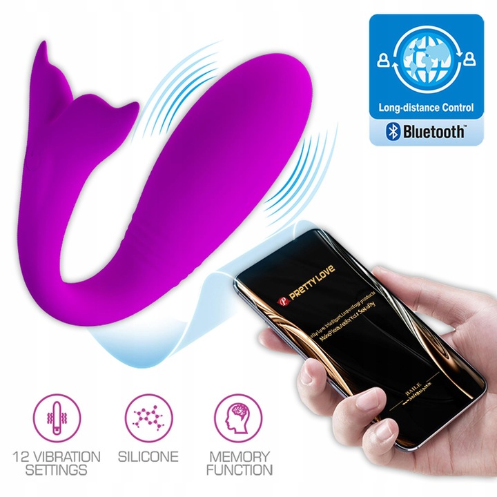 MASAŻER ŁECHTACZKI dla par i WIBRATOR DAMSKI Z APLIKACJĄ zdalnie STEROWANY