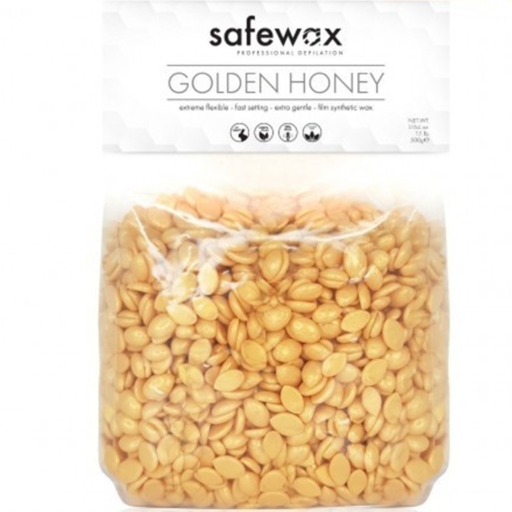 Safewax Golden Honey – wosk do depilacji wrażliwej skóry 500g Jolash