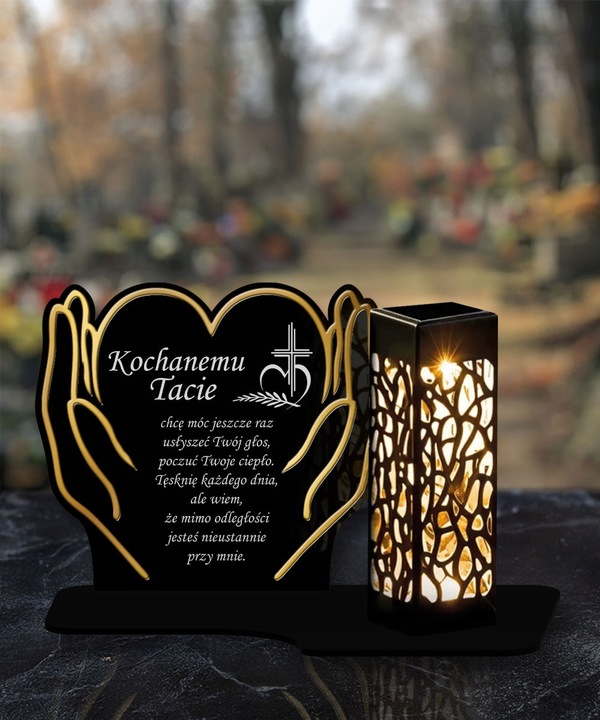 Znicz Solarny XL Premium LED Na Wszystkich Świętych Na Grób Dla Taty
