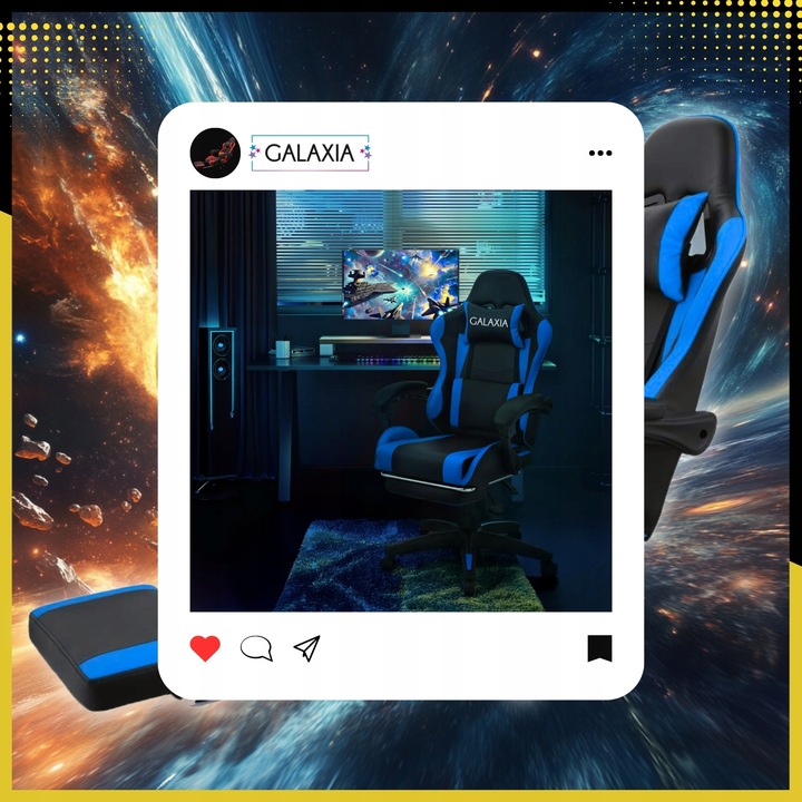 FOTEL GAMINGOWY BIUROWY Obrotowy Kubełkowy Krzesło Gamingowe Z Podnóżkiem