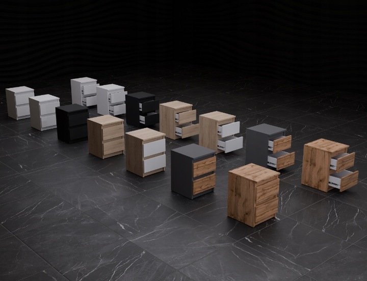 SZAFKA NOCNA DĄB SONOMA 40 CM 2 SZUFLADY DUŻY STOLIK NOCNY NAKASTLIK