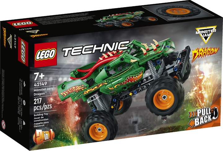 LEGO Technic Monster Jam Dragon Napęd PullBack 2w1