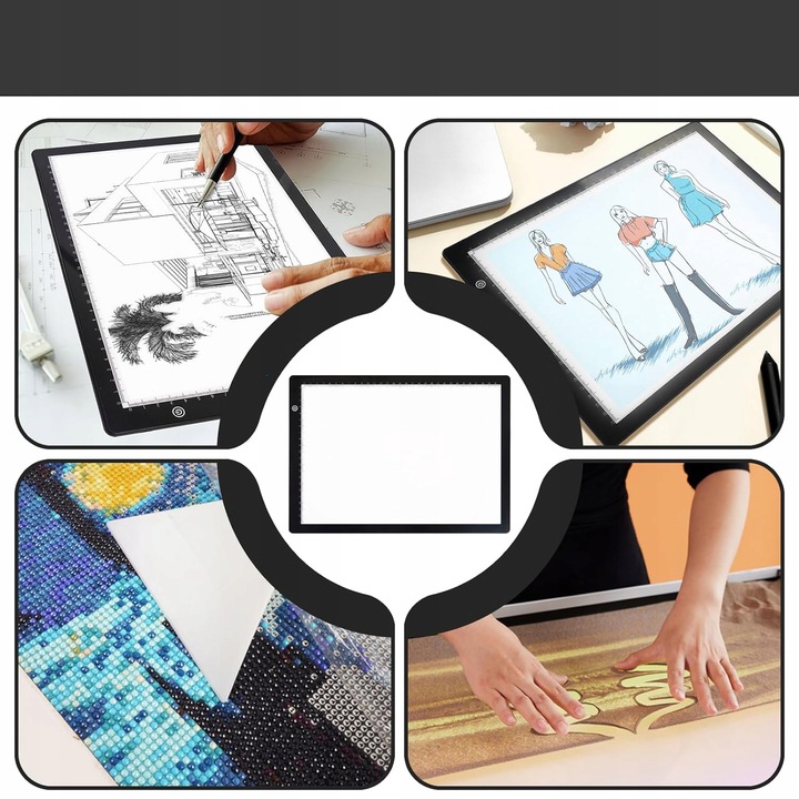 DESKA KREŚLARSKA A4 PODŚWIETLANA TABLICA LED TABLET GRAFICZNY DO RYSOWANIA