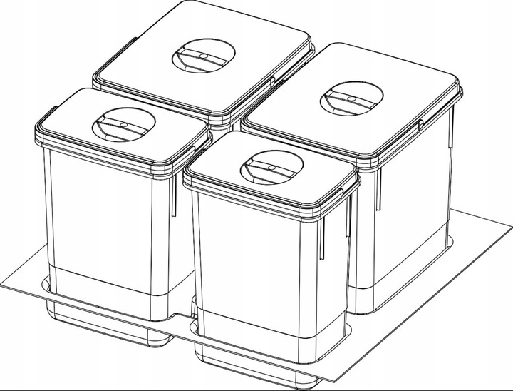Kosz na śmieci pod zlew Amix RUBIO segregator do szuflady szafki 60cm