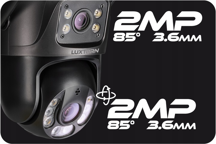 Kamera Zewnętrzna Obrotowa 2 OBIEKTYWY WIFI 2x3MPx LUXTORN ICS33DL-30V1 6MP