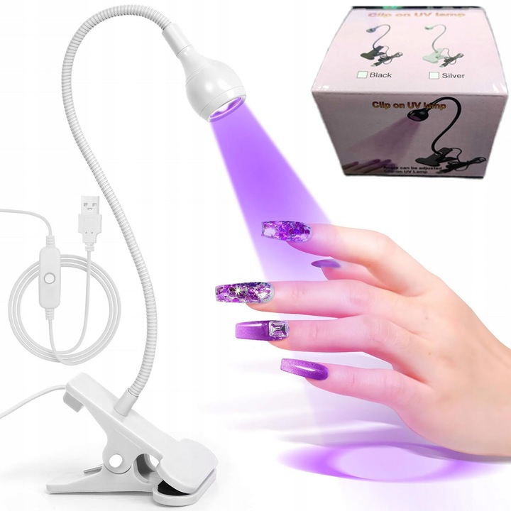 Lampka UV LED do górnych form 5W biała. Mini lampka UV zasilana USB.