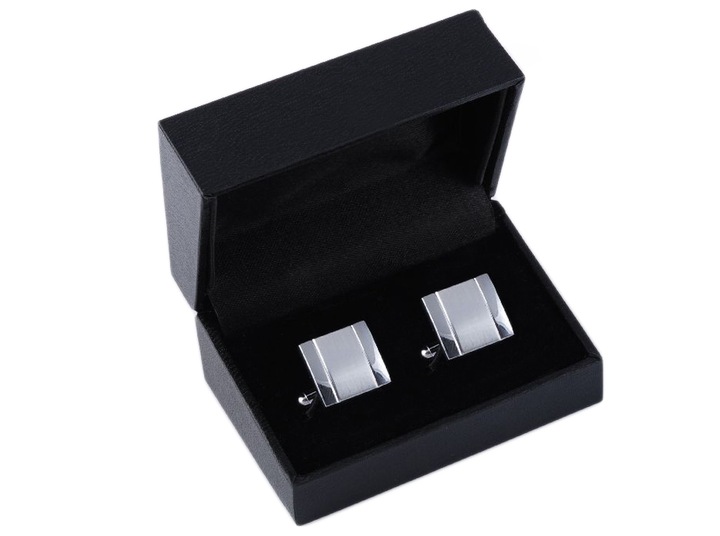 KLASYCZNE SPINKI + PUDEŁKO Metalowe Spinki do Mankietów Koszuli Męskie