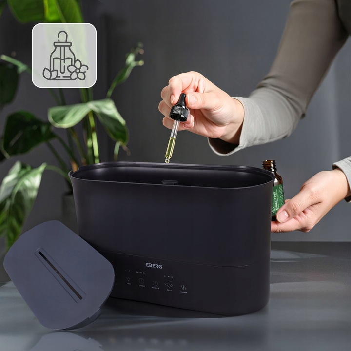 Nawilżacz powietrza EBERG LUMO 2,2l aromaterapia kominek 3D efekt