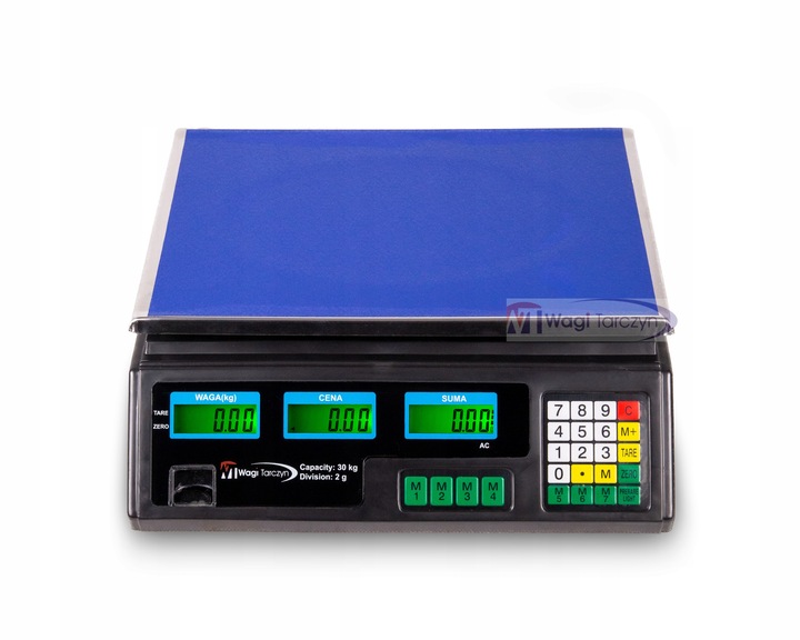 ELEKTRONICZNA WAGA 30KG 2g SKLEPOWA MAGAZYNOWA GASTRONOMICZNA KALKULACYJNA