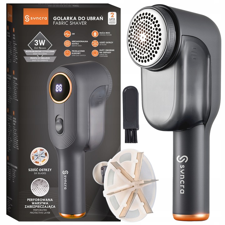 GOLARKA DO UBRAŃ AKUMULATOROWA USB-C LCD + ZAPASOWE OSTRZA + DUŻY