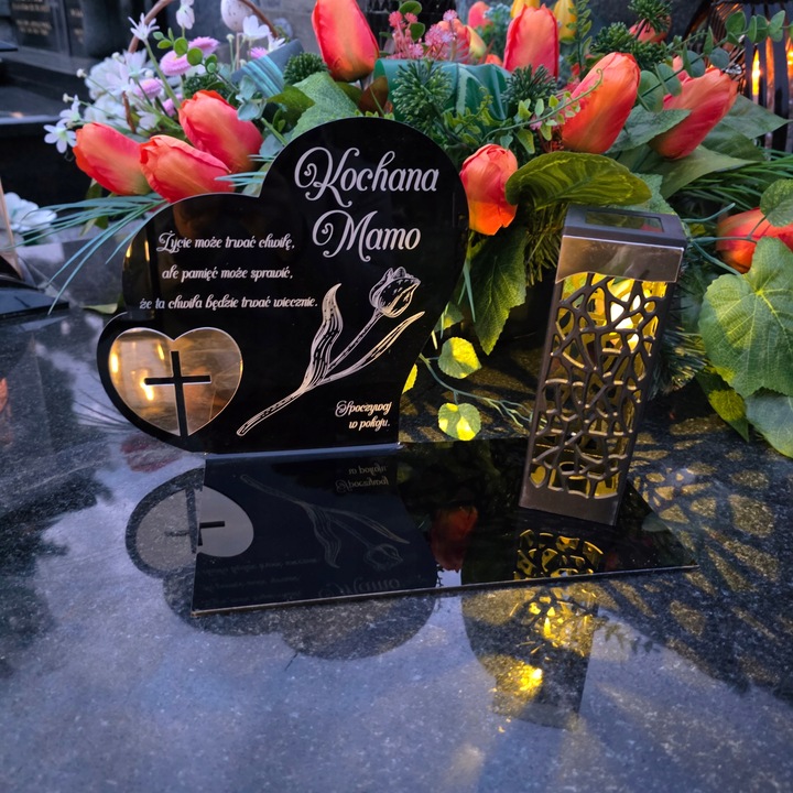 ZNICZ SOLARNY z Grawerem Wieczna Lampka Latarenka LED STATUETKA dla