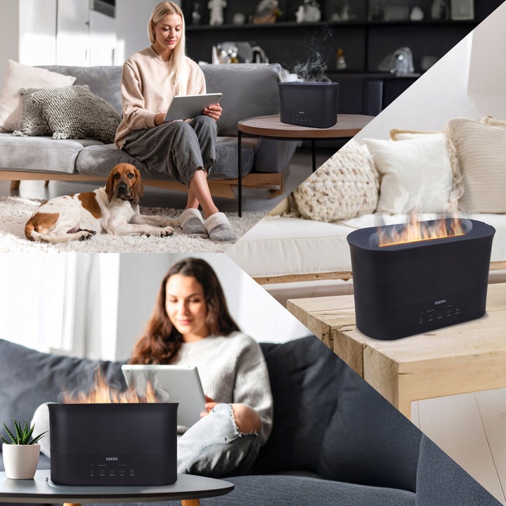 Nawilżacz powietrza EBERG LUMO 2,2l aromaterapia kominek 3D efekt