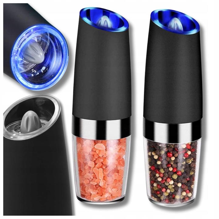 MŁYNEK ELEKTRYCZNY MŁYNKI GRAWITACYJNE NA BATERIE DO SOLI PIEPRZU 2