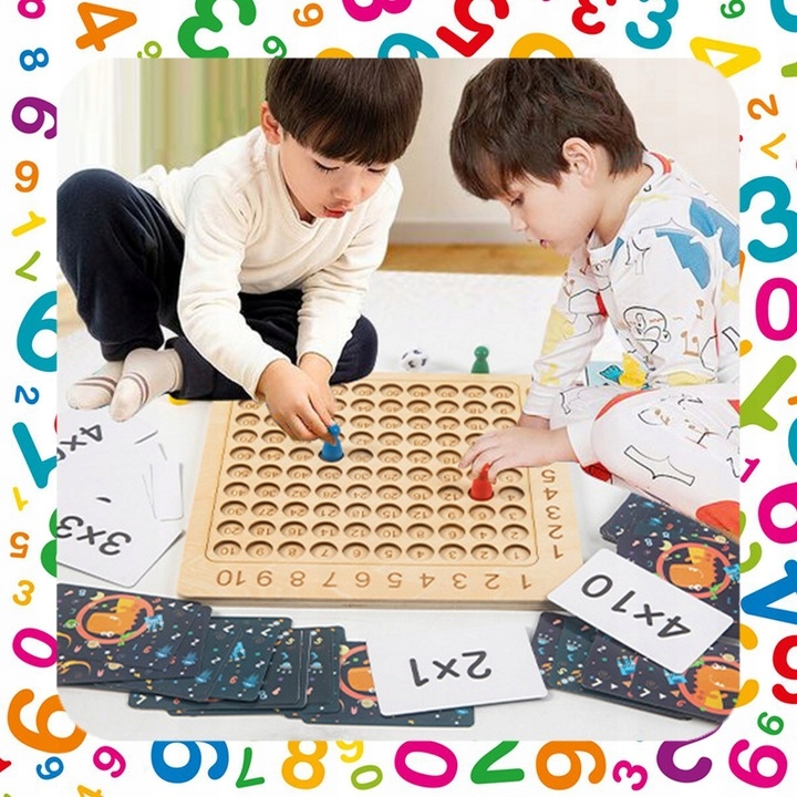 GRA EDUKACYJNA PLANSZOWA TABLICZKA MNOŻENIA + DODAWANIA NAUKA TABLICZKI