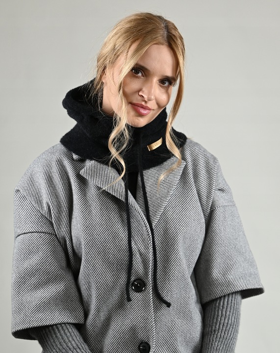 Balaclava czarna miekka Alpaka Czapka damska Kominiarka KAPTUR komin