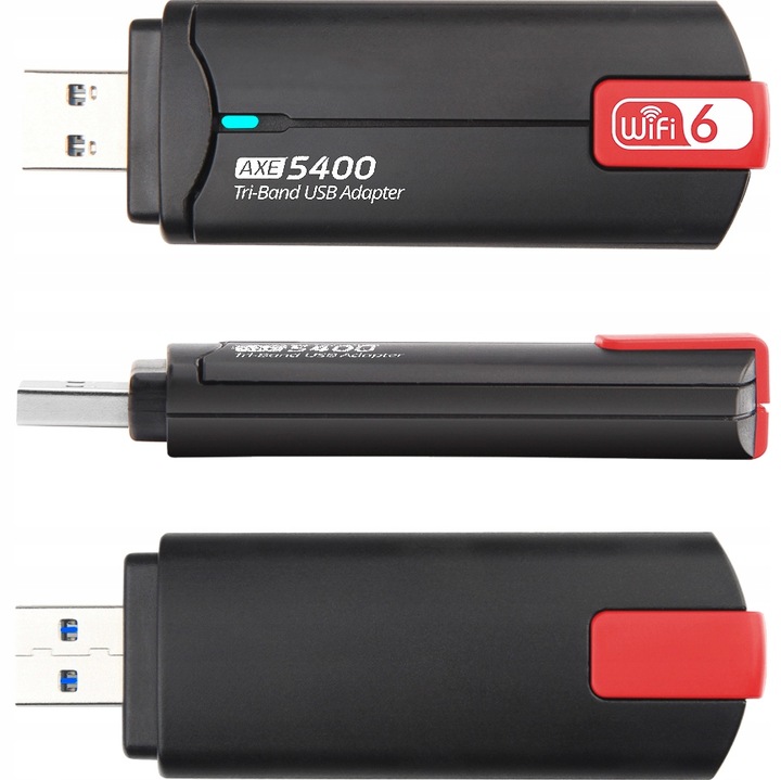 AXE5400 GIGABIT ANTENY KARTA SIECIOWA ADAPTER WiFi6E TRIBAND 5GHz 6GHz WPA3