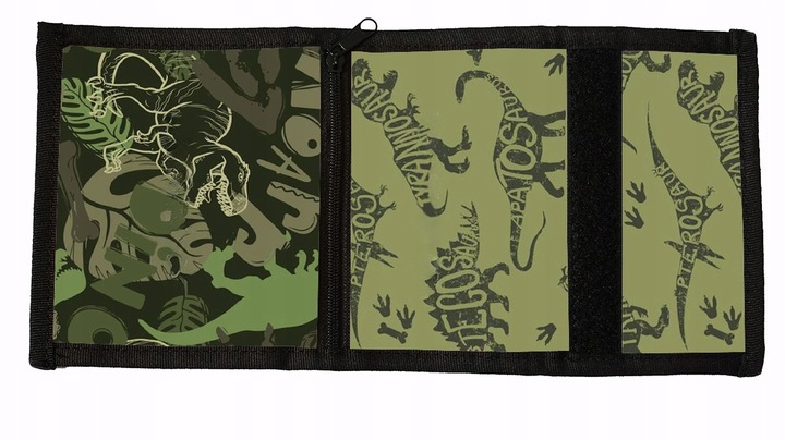 KOMPLET Saszetka + portfel DINOZAURY moro T-Rex Nerka biodrowa