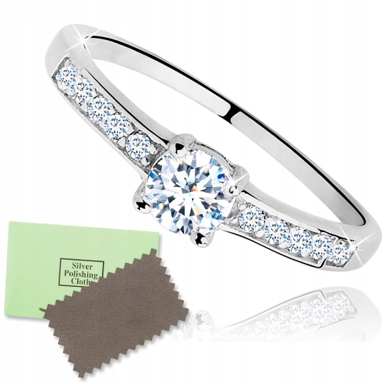 PIERŚCIONEK SREBRNY 925 RODOWANY ZARĘCZYNOWY srebro próba 925 oryginalny