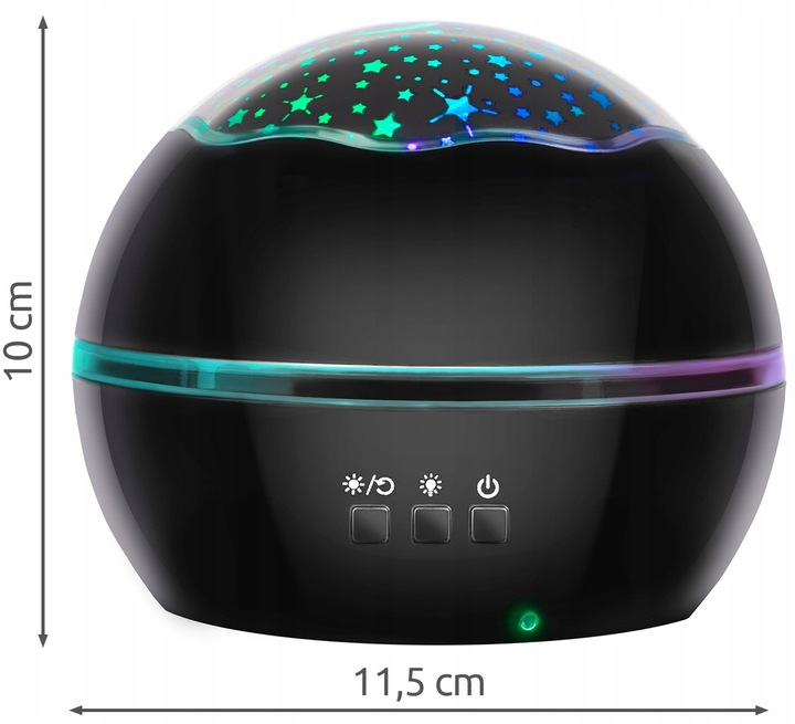 Obrotowa Lampka Nocna Projektor Nieba Gwiazd 2w1