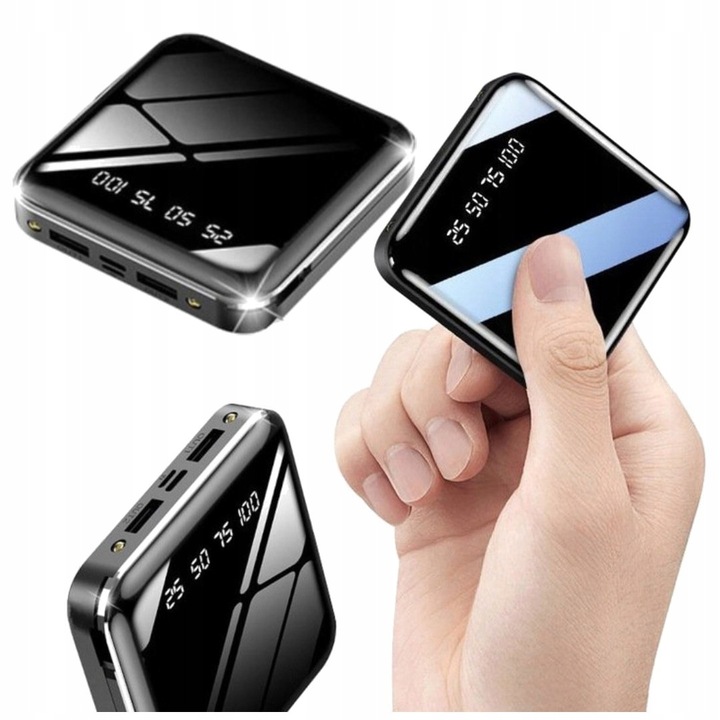 POWERBANK MINI KIESZONKOWY POWER BANK 10000mAh 2x USB Micro USB typ C