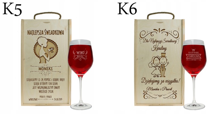 PUDEŁKO NA ALKOHOL PODZIĘKOWANIE DLA ŚWIADKOWEJ ŚWIADKA GRAWER PREZENT