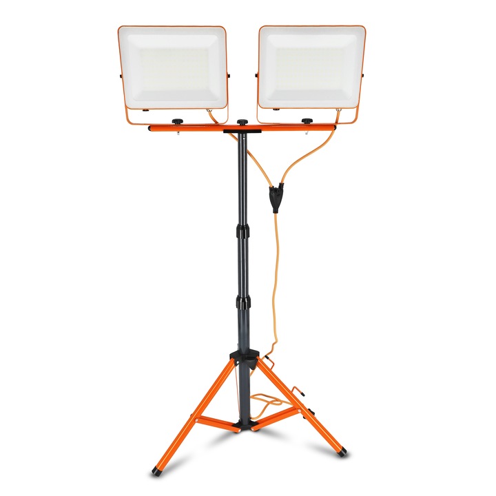 Halogen LED Statyw Budowlany Naświetlacz 2x 100W 10000lm Lampa Na