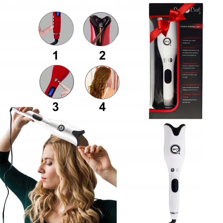 LOKÓWKA DO WŁOSÓW AUTOMATYCZNA OBROTOWA SPIN CURL CERAMICZNA DUŻE LOKI