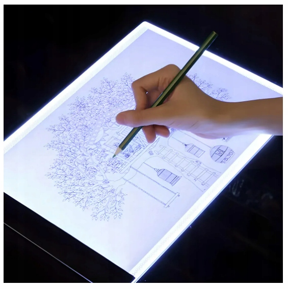 TABLET GRAFICZNY XL DESKA KREŚLARSKA DLA DZIECI RYSOWANIA LED A3 + GRATIS