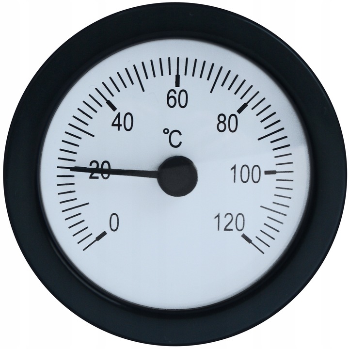 TERMOMETR TARCZOWY Z SONDĄ do pieca kotła 0-120C