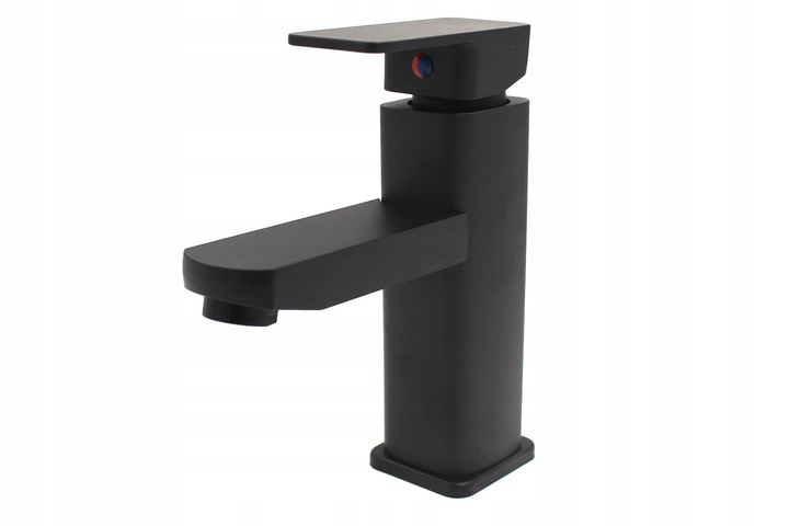 BATERIA ŁAZIENKOWA UMYWALKOWA KRAN DO UMYWALKI NISKI NABLATOWY CZARNY
