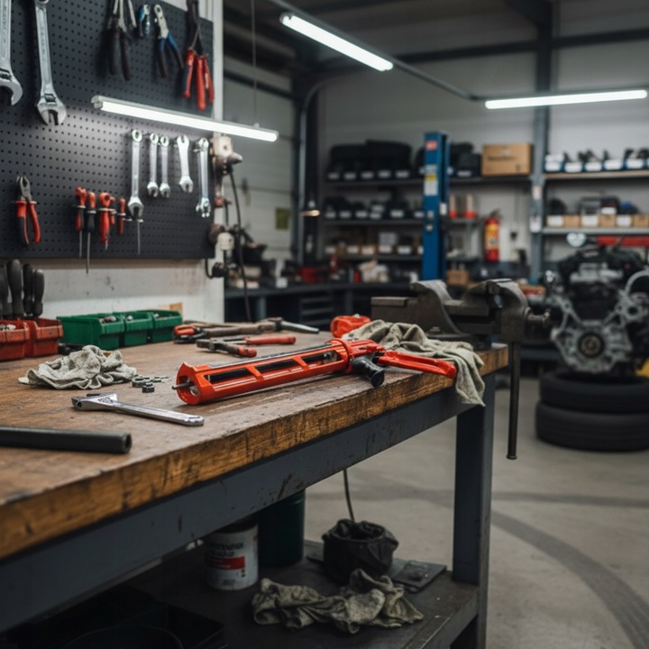 PISTOLET do silikonów klejów kartuszy gęstych wyciskacz Anti-Drip 360°