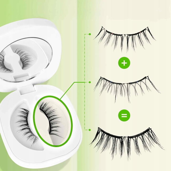 Rzęsy Magnetyczne Sztuczne JAK NATURALNE 2w1 + Aplikator BEZ Kleju