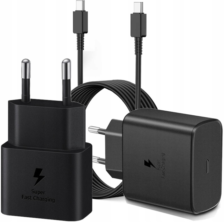 ULTRA SZYBKA ŁADOWARKA DO TELEFONU SAMSUNG KOSTKA PD 45W + KABEL USB-C 100W