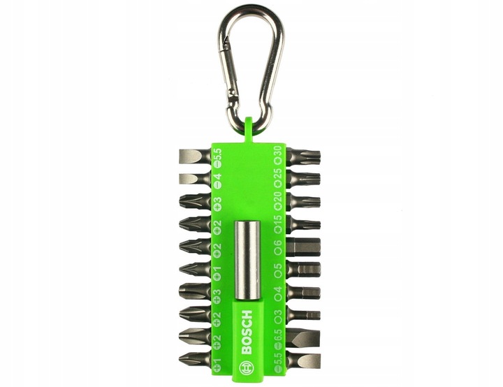 ZESTAW 21 sztuk BITÓW i KOŃCÓWEK BOSCH w uchwycie