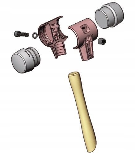 Obuch do młotka z miękkim bijakiem SIMPLEX gumowy 80mm HALDER