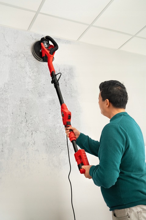 SZLIFIERKA DO GIPSU ŻYRAFA GŁADZI TYNKÓW LED Z ODSYSEM PAPIER WALIZKA WOREK