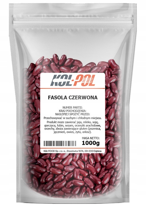 FASOLA CZERWONA 1kg Fasolka Red Kidney naturalna wysoka jakość Kol-Pol
