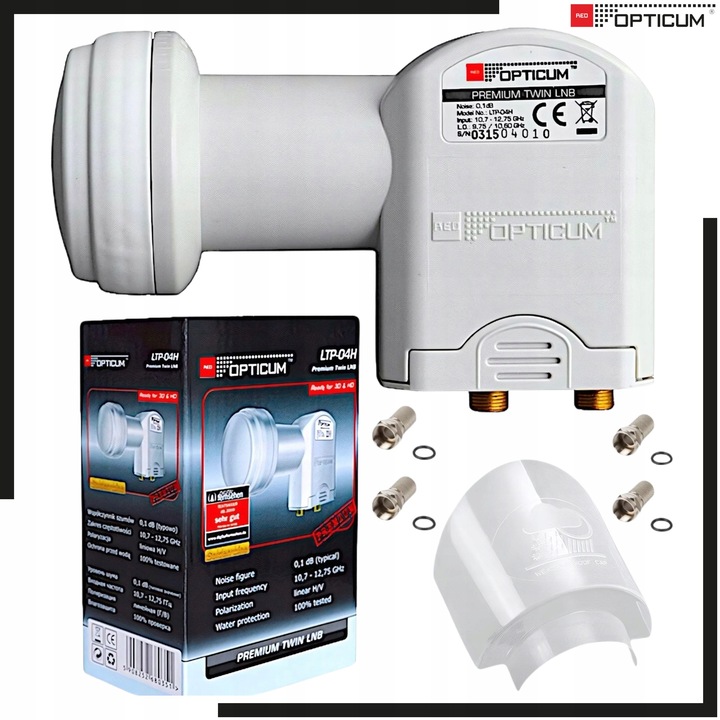 Konwerter Satelitarny TWIN (podwójny) Red Opticum LTP-04H 4 Wtyki