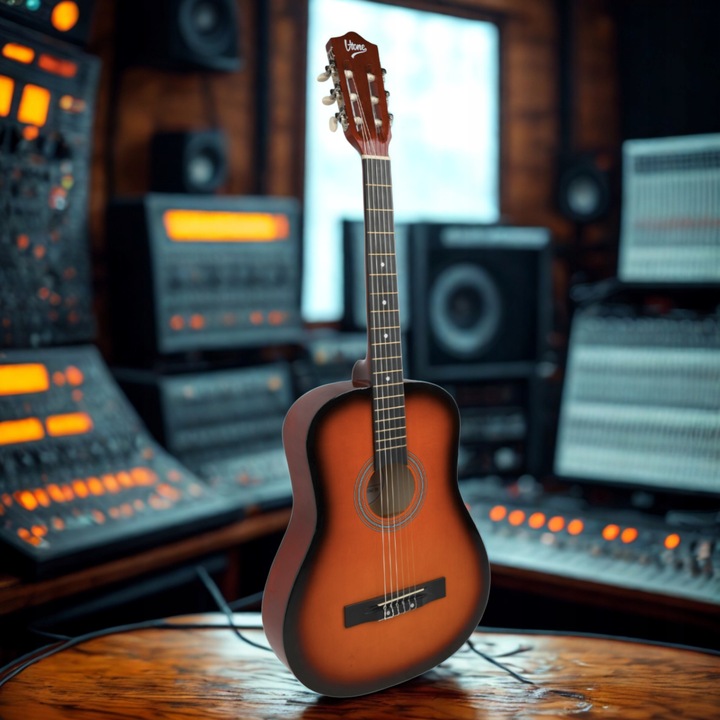 GITARA KLASYCZNA 4/4 DO NAUKI DLA POCZĄTKUJĄCYCH STROIK + KOSTKI + AKORDY