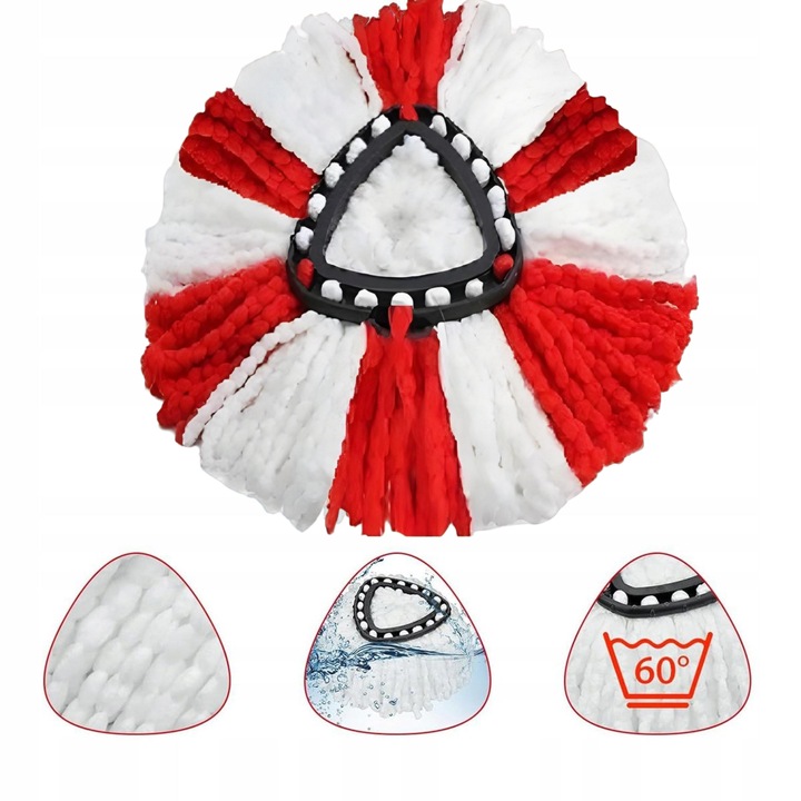 6x WKŁADY DO MOPA OBROTOWEGO ZAPAS DO MOPA VILEDA TURBO OBROTOWY KOŃCÓWKI