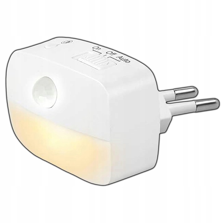 Lampka nocna DO GNIAZDKA LED z czujnikiem 3 TRTBY ŚWIATŁA ruchu kontaktu